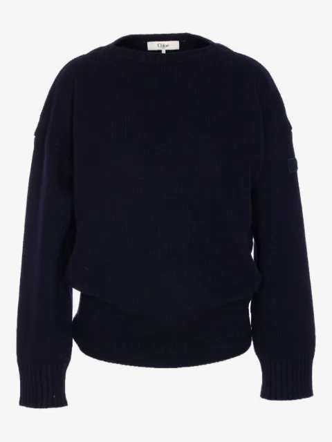 Chloé crew-neck patch-logo sweater