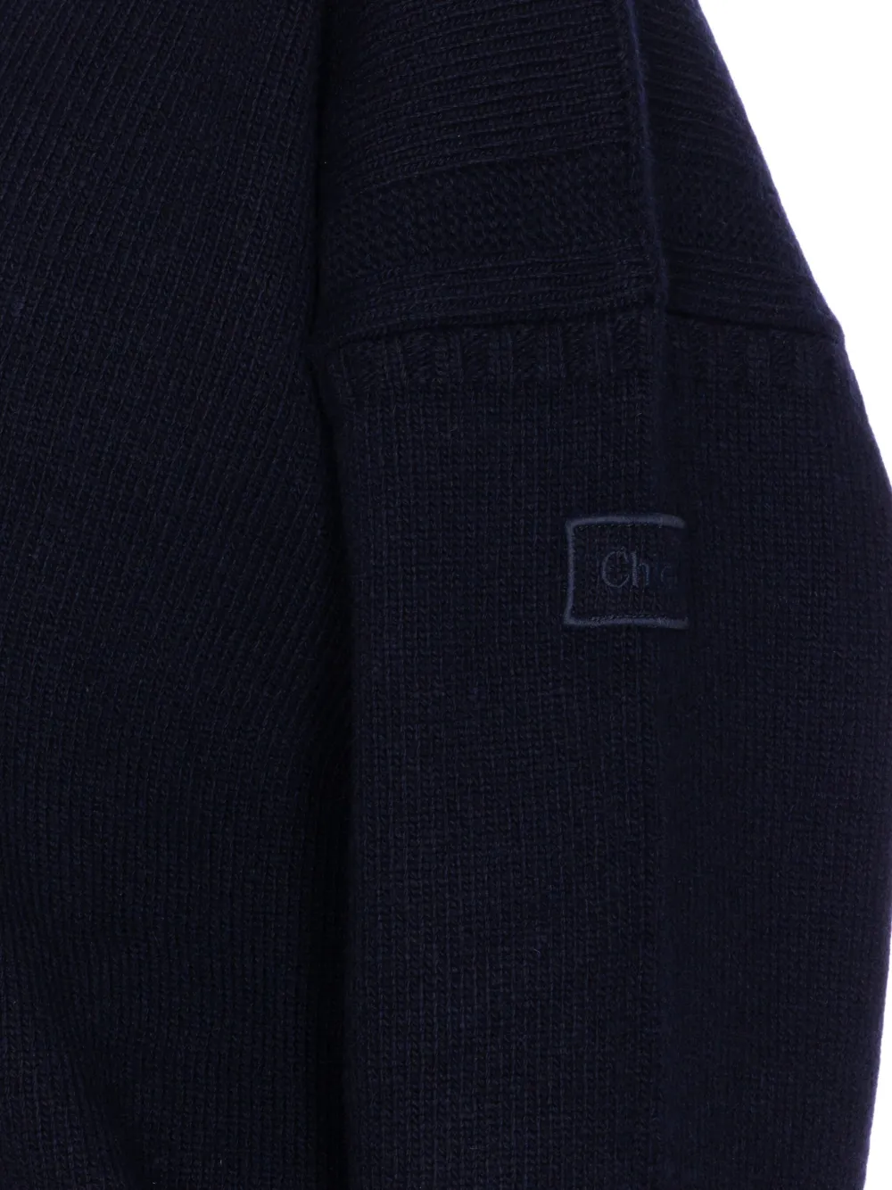 Chloé Trui met ronde hals en logopatch Blauw