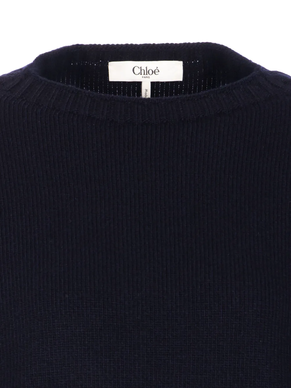 Chloé Trui met ronde hals en logopatch Blauw