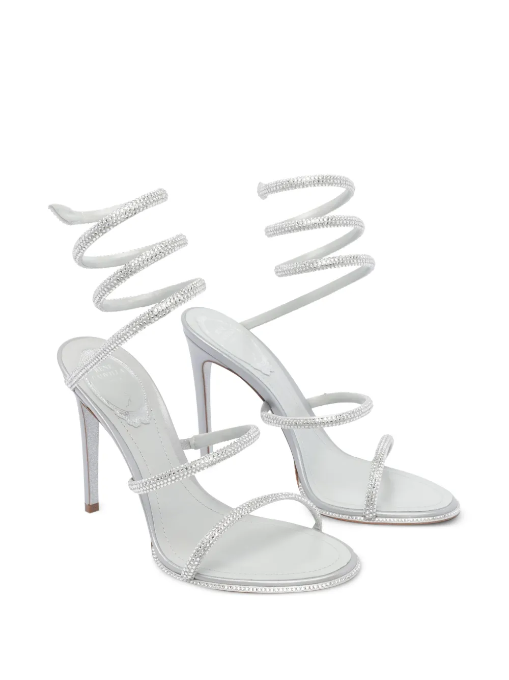 René Caovilla 105 mm Cleo sandalen met hak Zilver