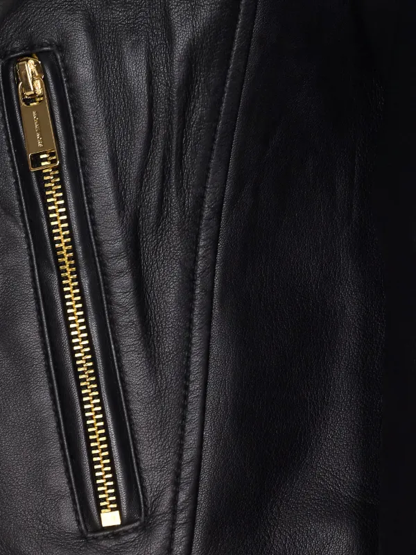 Michael Michael Kors zip-pocket Leather Jacket | Black | FARFETCH JO
