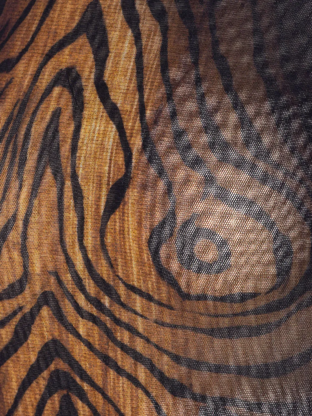 Jean Paul Gaultier Mesh body met tijgerprint Zwart