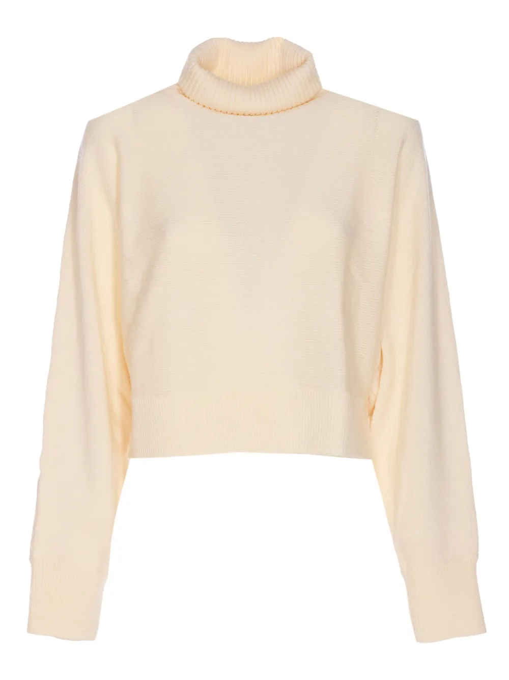 Michael Kors high-neck logo-plaque sweater Beige