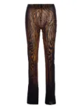 Jean Paul Gaultier tiger stripes-print elastic-waist trousers - Brown