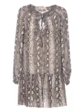 Michael Michael Kors snake-print ruffled dress - Grey