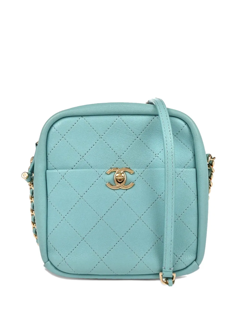 CHANEL Pre-Owned 2018 カジュアルトリップ ノースサウス カメラバッグ - ブルー CHANEL Pre-Owned 2018 カジュアルトリップ ノースサウス カメラバッグ - ブルー