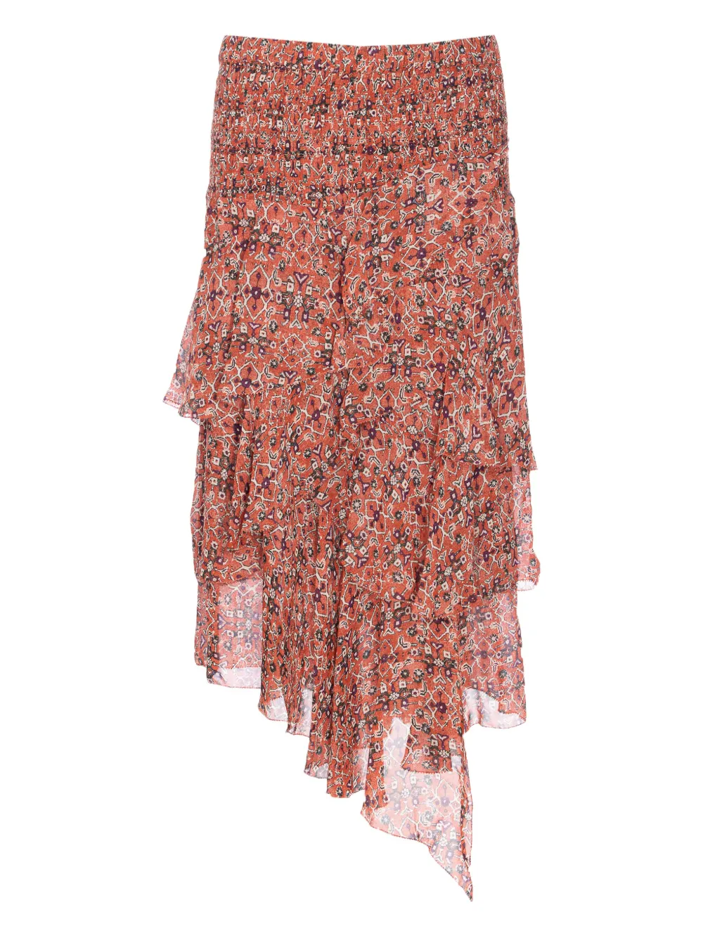 MARANT ÉTOILE patterned ruffled midi skirt | Red | Image 1