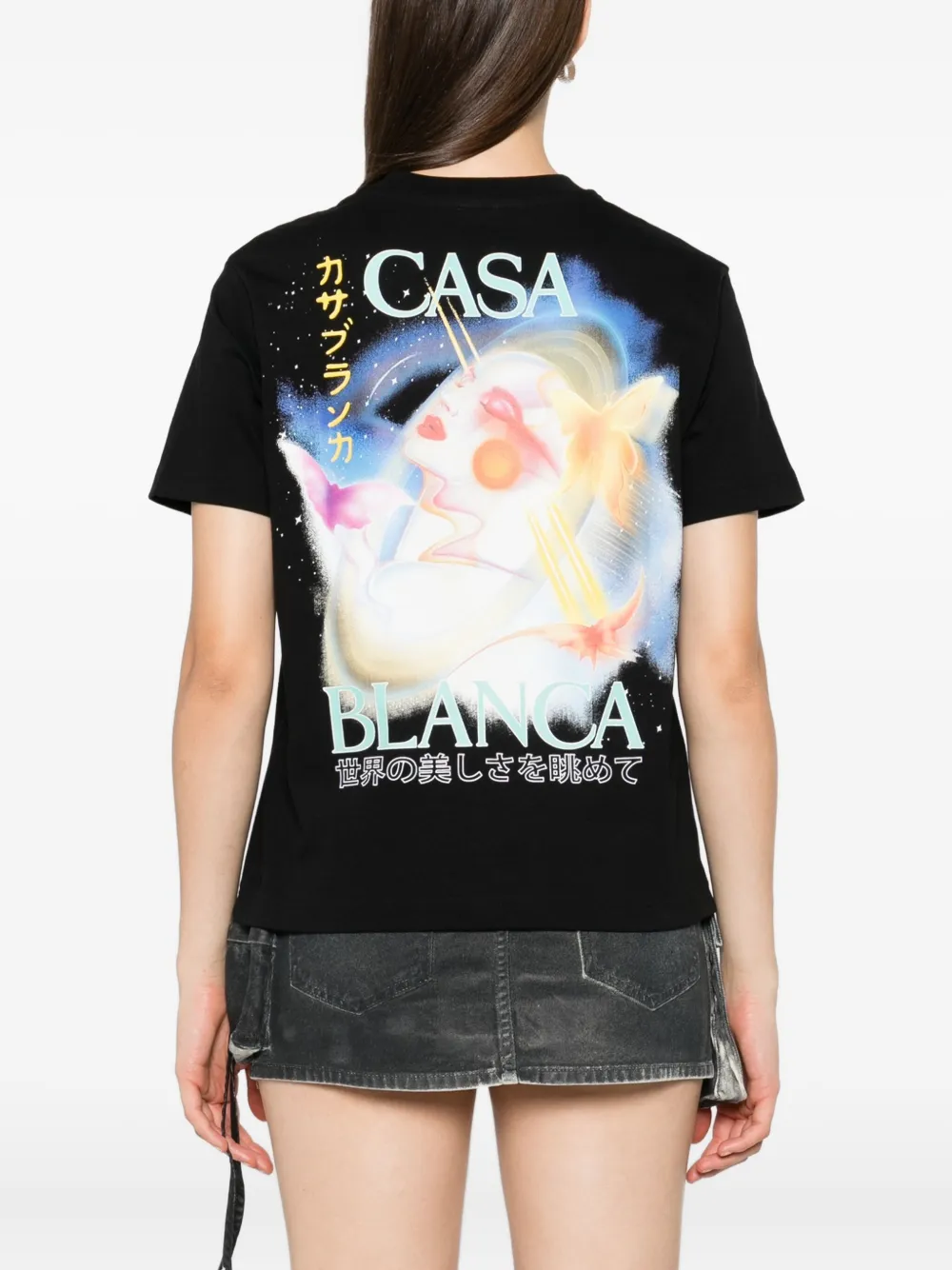Casablanca T-shirt met logoprint Zwart