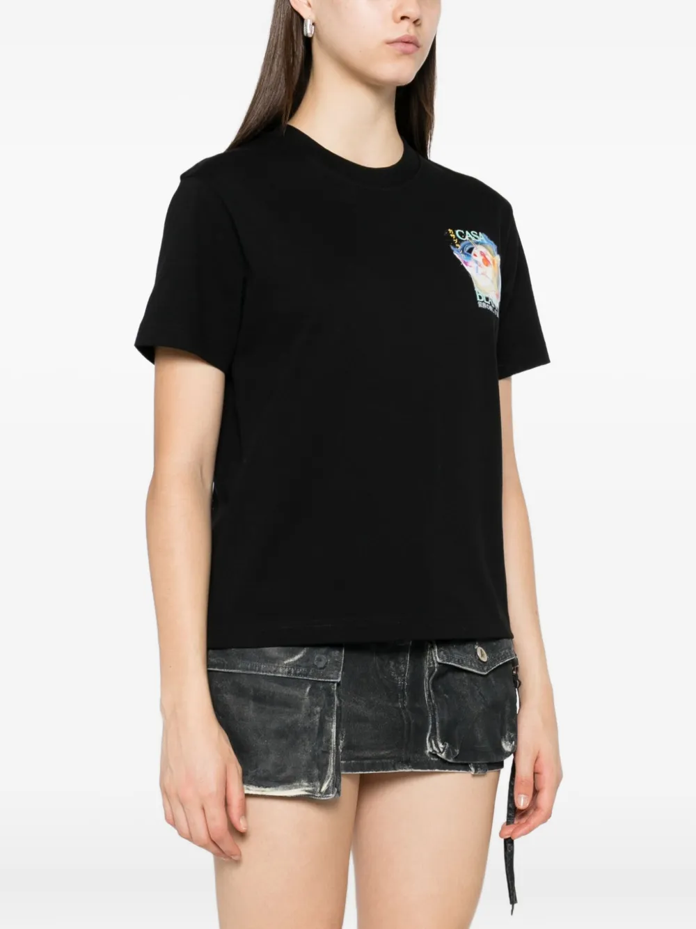 Casablanca T-shirt met logoprint Zwart