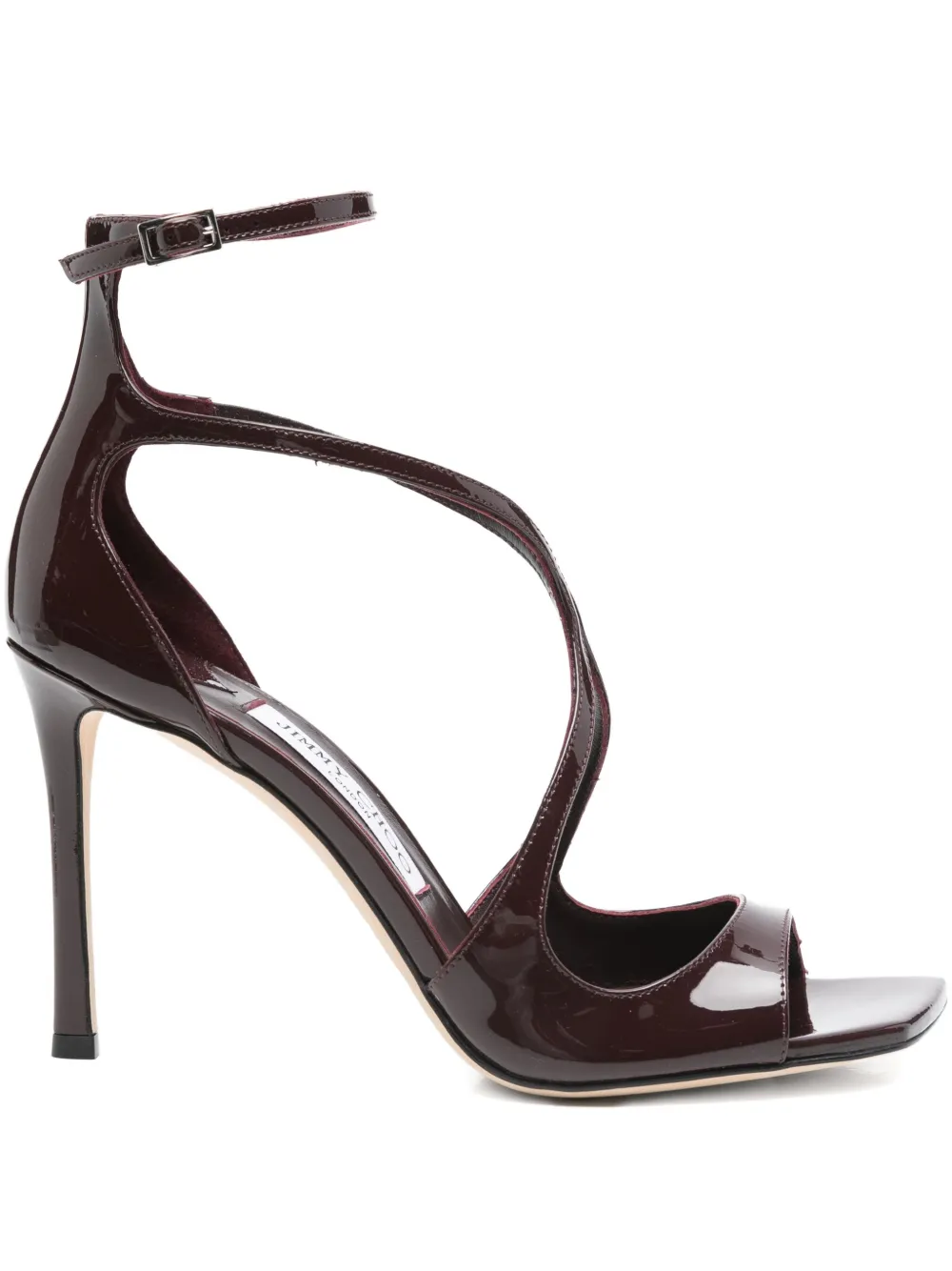 Jimmy Choo 100mm Azia patent leather criss-cross sandals Rood