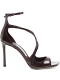 Jimmy Choo 100mm Azia patent leather criss-cross sandals - Red