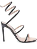 René Caovilla Cleo spiral-wrap patent-leather sandals - Black