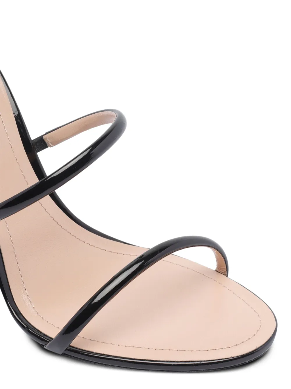 René Caovilla Cleo spiral-wrap patent-leather sandals Black