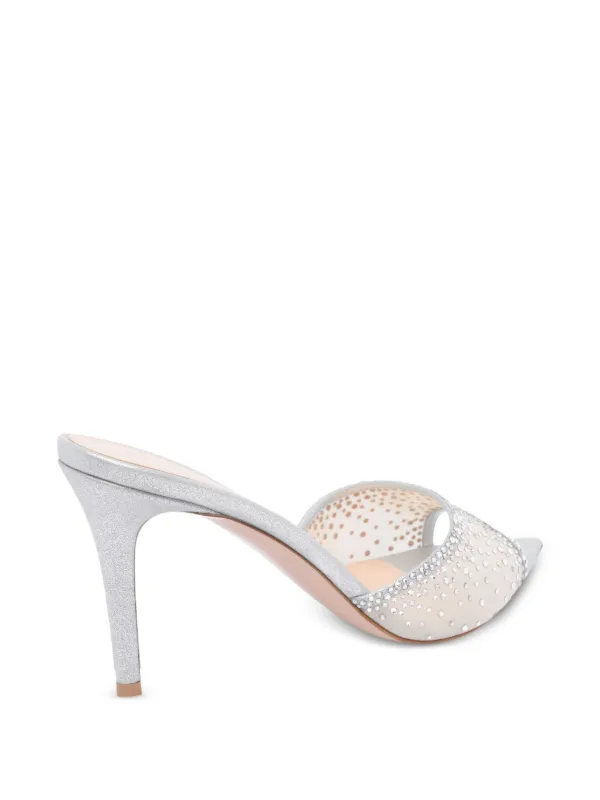 GIANVITO ROSSI*クリスタル クラッシュ サンダル Gianvito Rossi 85mm crystal-embellished Heeled Mules