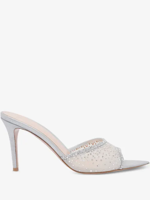 Gianvito Rossi 85mm crystal-embellished heeled mules