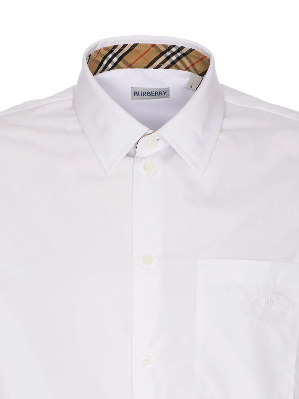 Burberry Overhemd met geborduurd logo Wit