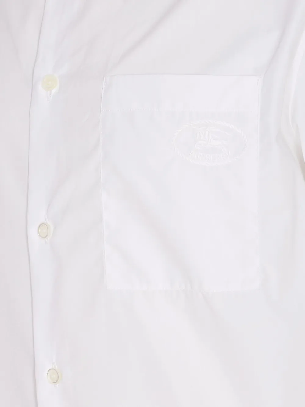 Burberry Overhemd met geborduurd logo Wit