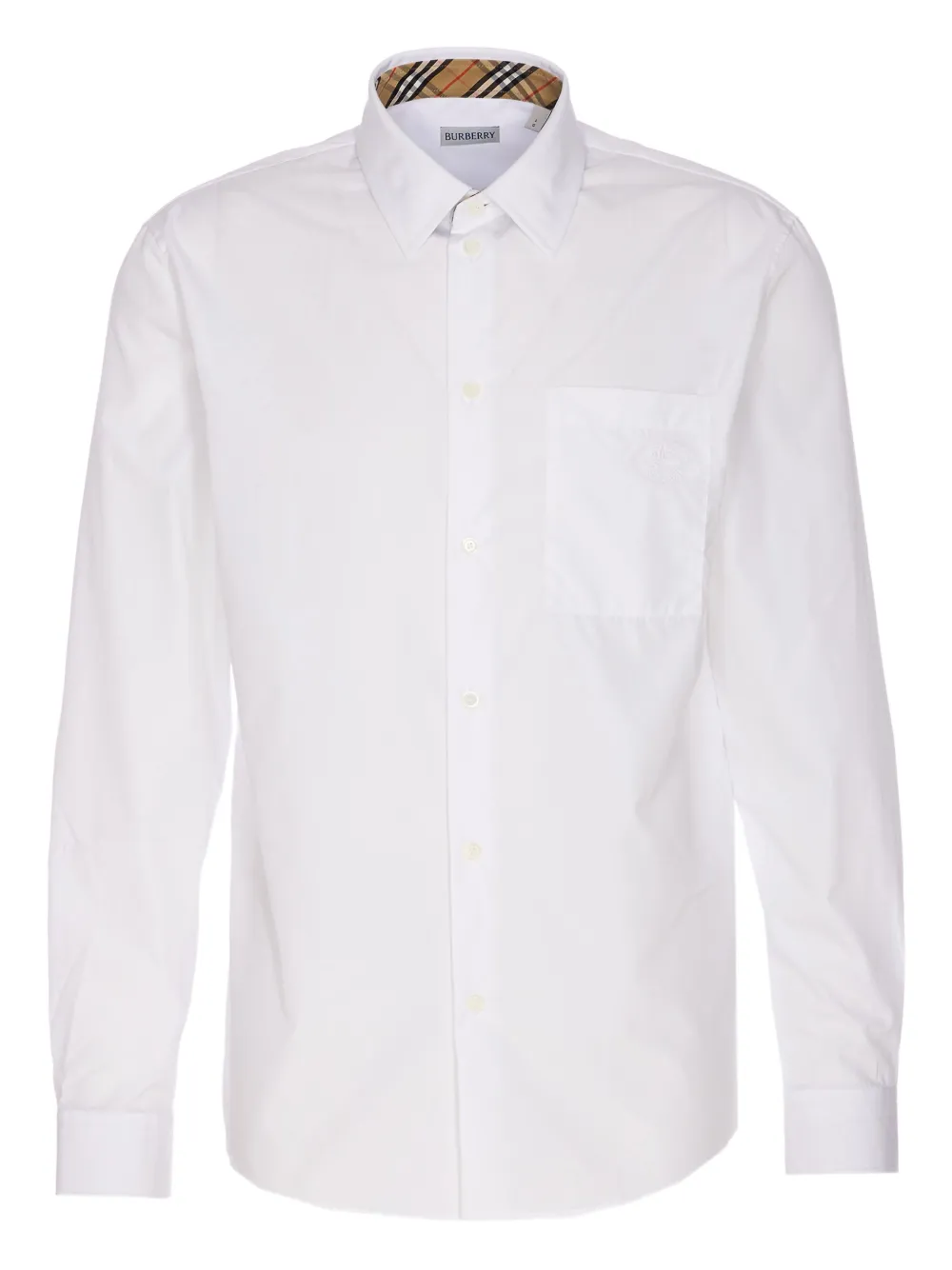 Burberry logo-embroidered shirt Wit