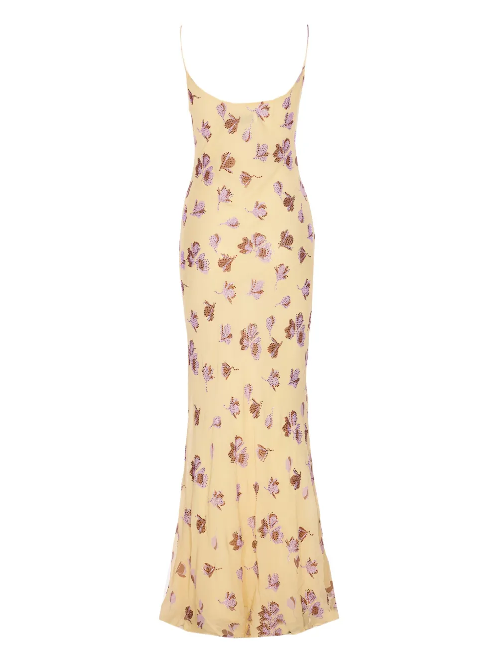 Self-Portrait floral-print rhinestone maxi dress Geel