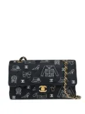 CHANEL Pre-Owned 2002 medium Icon Double Flap shoulder bag - Blue