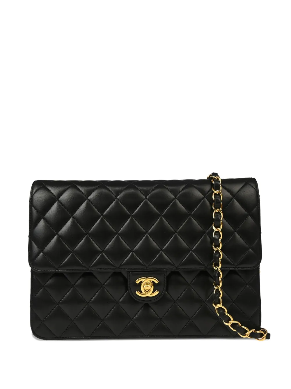 CHANEL Pre-Owned 2010 ハーフ フラップ ショルダーバッグ M - ブラック CHANEL Pre-Owned 2010 ハーフ フラップ ショルダーバッグ M - ブラック