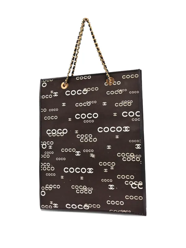 CHANEL Pre-Owned 2002 Coco Tote Bag | Black | FARFETCH CA