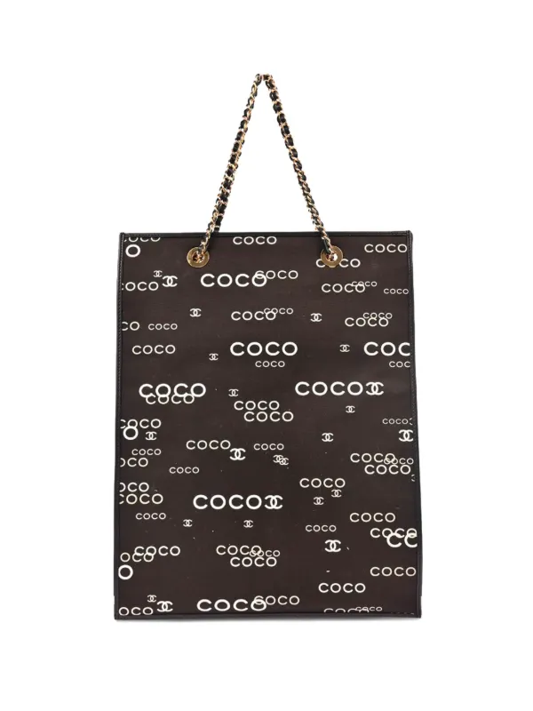 CHANEL Pre-Owned 2002 Coco Tote Bag | Black | FARFETCH