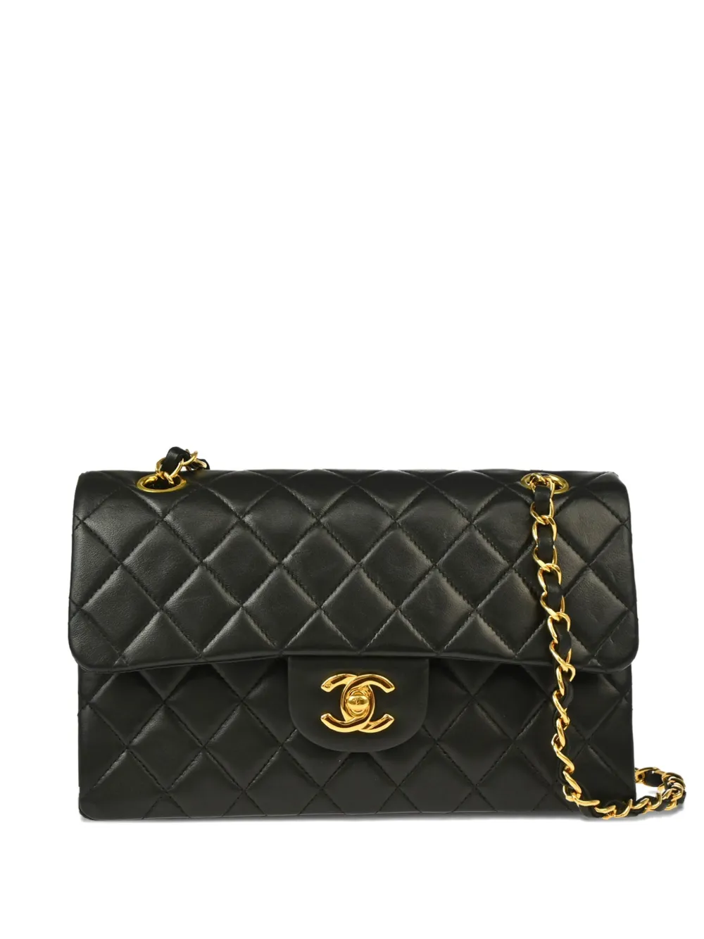 CHANEL Pre-Owned 1998 ダブルフラップ ショルダーバッグ S - ブラック CHANEL Pre-Owned 1998 ダブルフラップ ショルダーバッグ S - ブラック