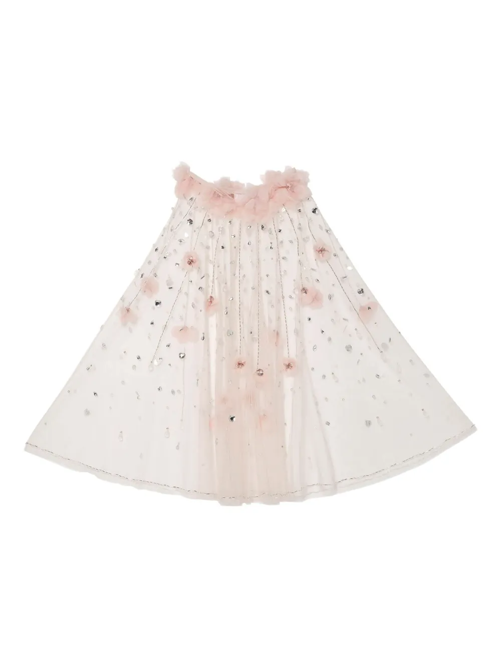 Tutu Du Monde Amira flower-embellished sequin cape Roze