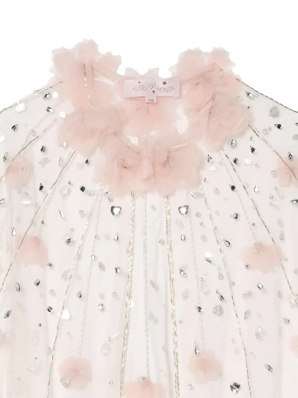 Tutu Du Monde Amira flower-embellished sequin cape Roze