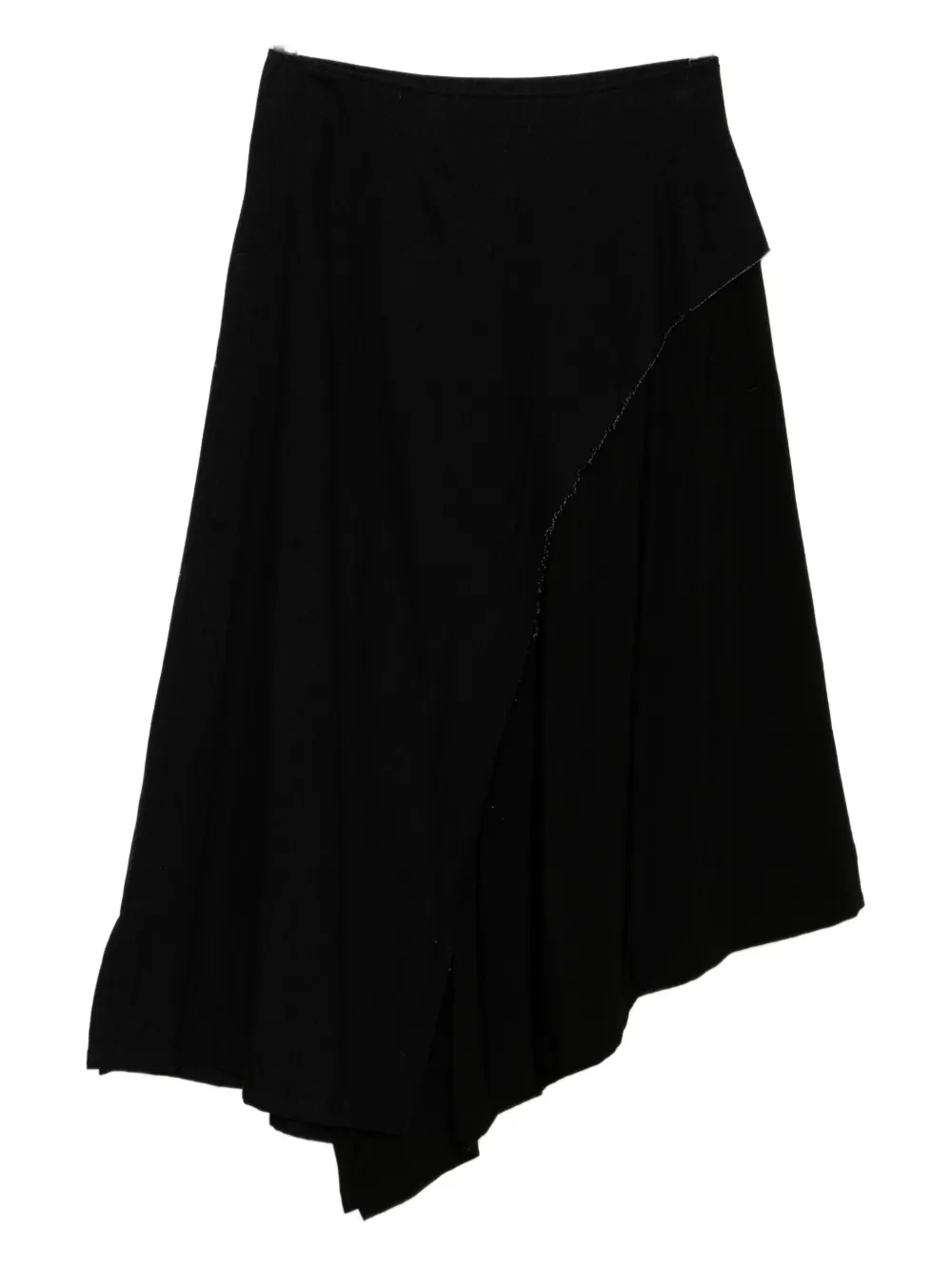 denim panel flare skirt