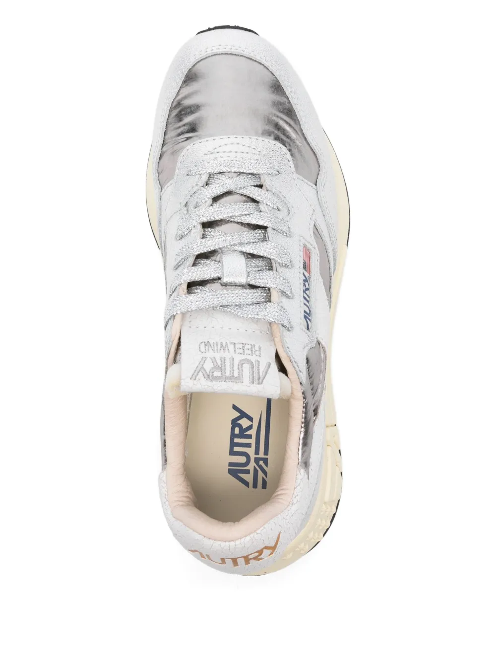 Autry Reelwind metallic leather sneakers Silver