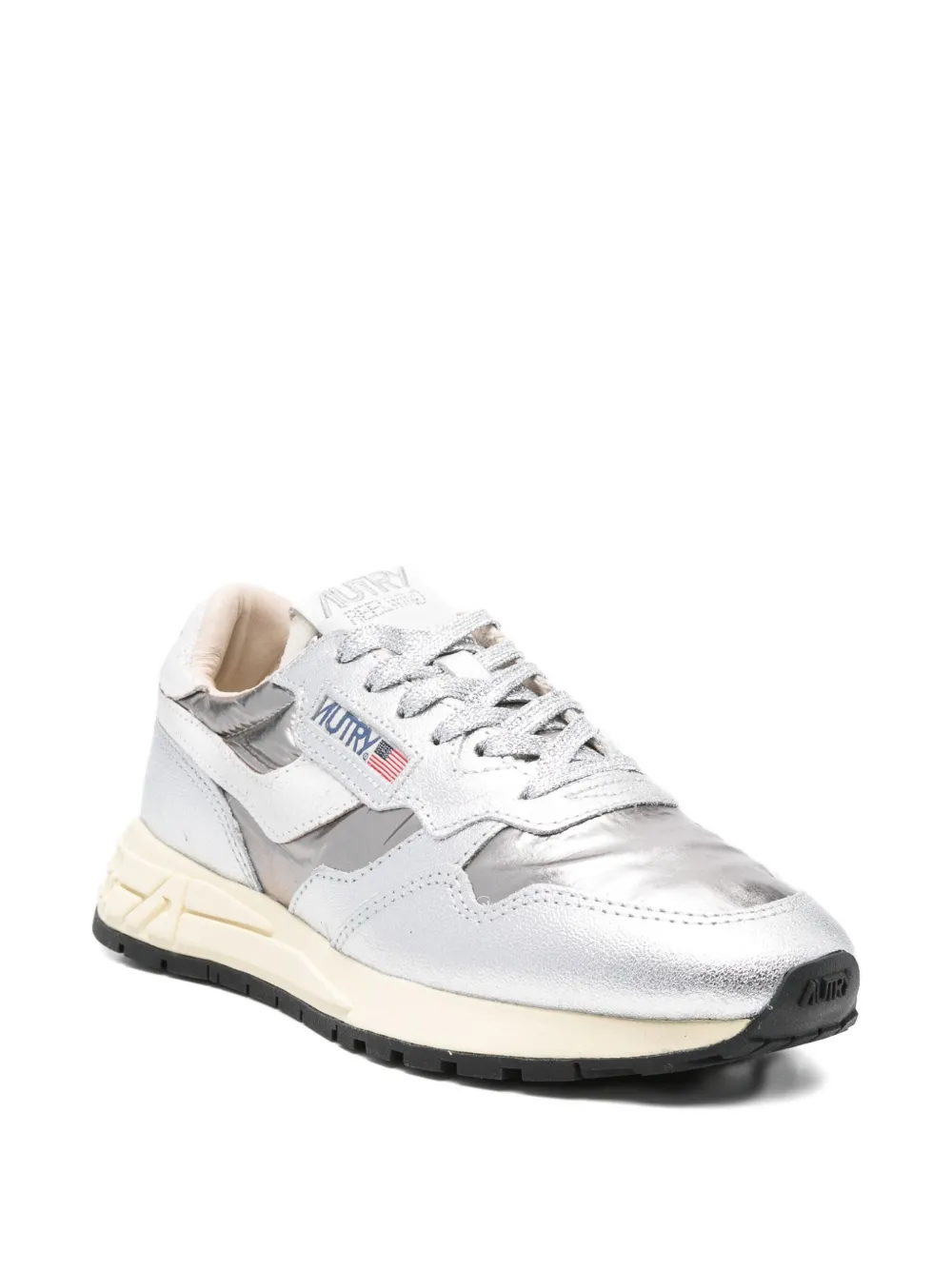 Autry Reelwind metallic leather sneakers Silver