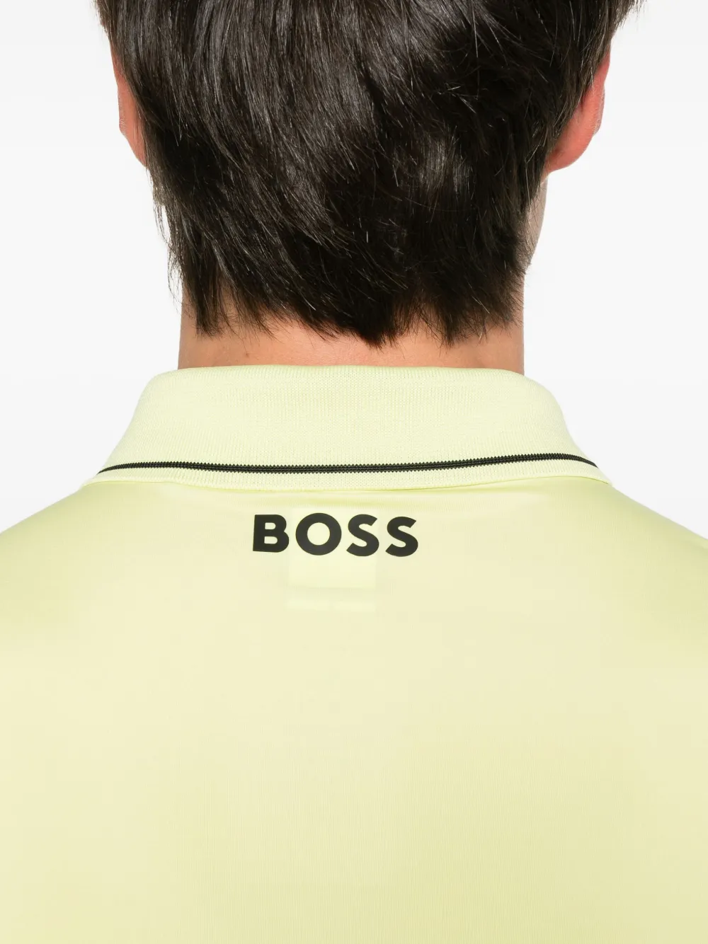 BOSS Poloshirt met geborduurd logo Geel
