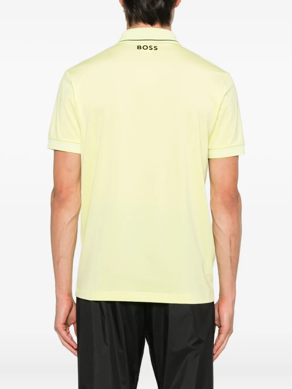 BOSS Poloshirt met geborduurd logo Geel