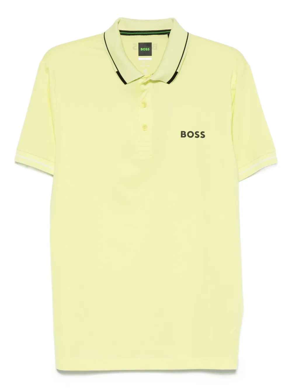 BOSS Poloshirt met geborduurd logo Geel