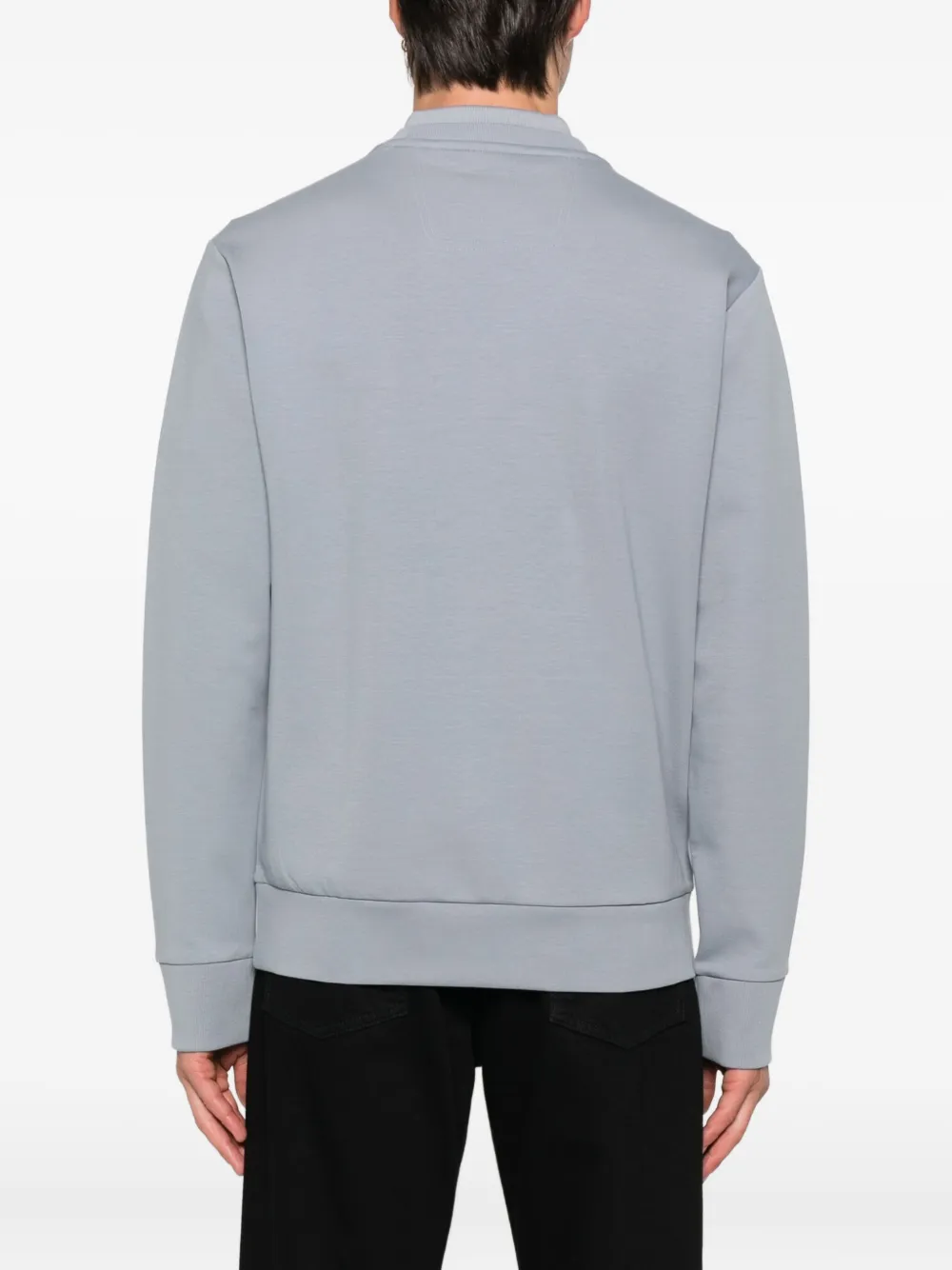 BOSS Sweater verfraaid met logo Grijs