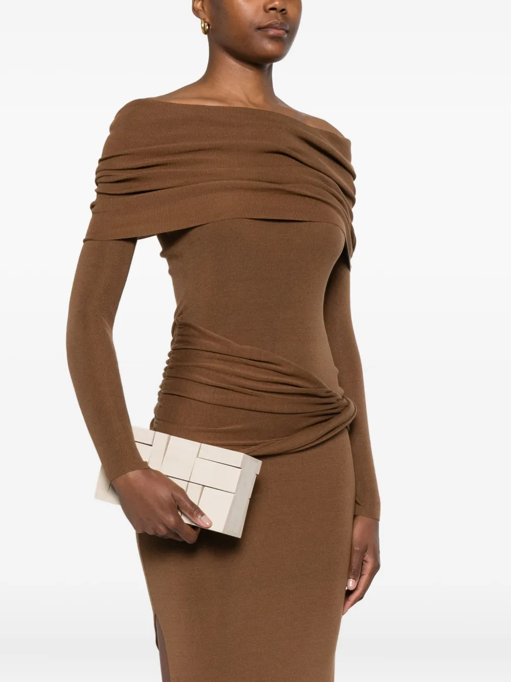 Cult Gaia Galleria clutch met geometrisch blok Beige