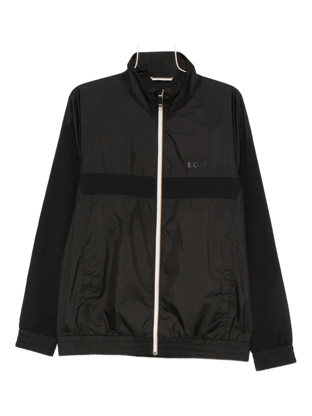BOSS panelled zip-fastening trousers Zwart