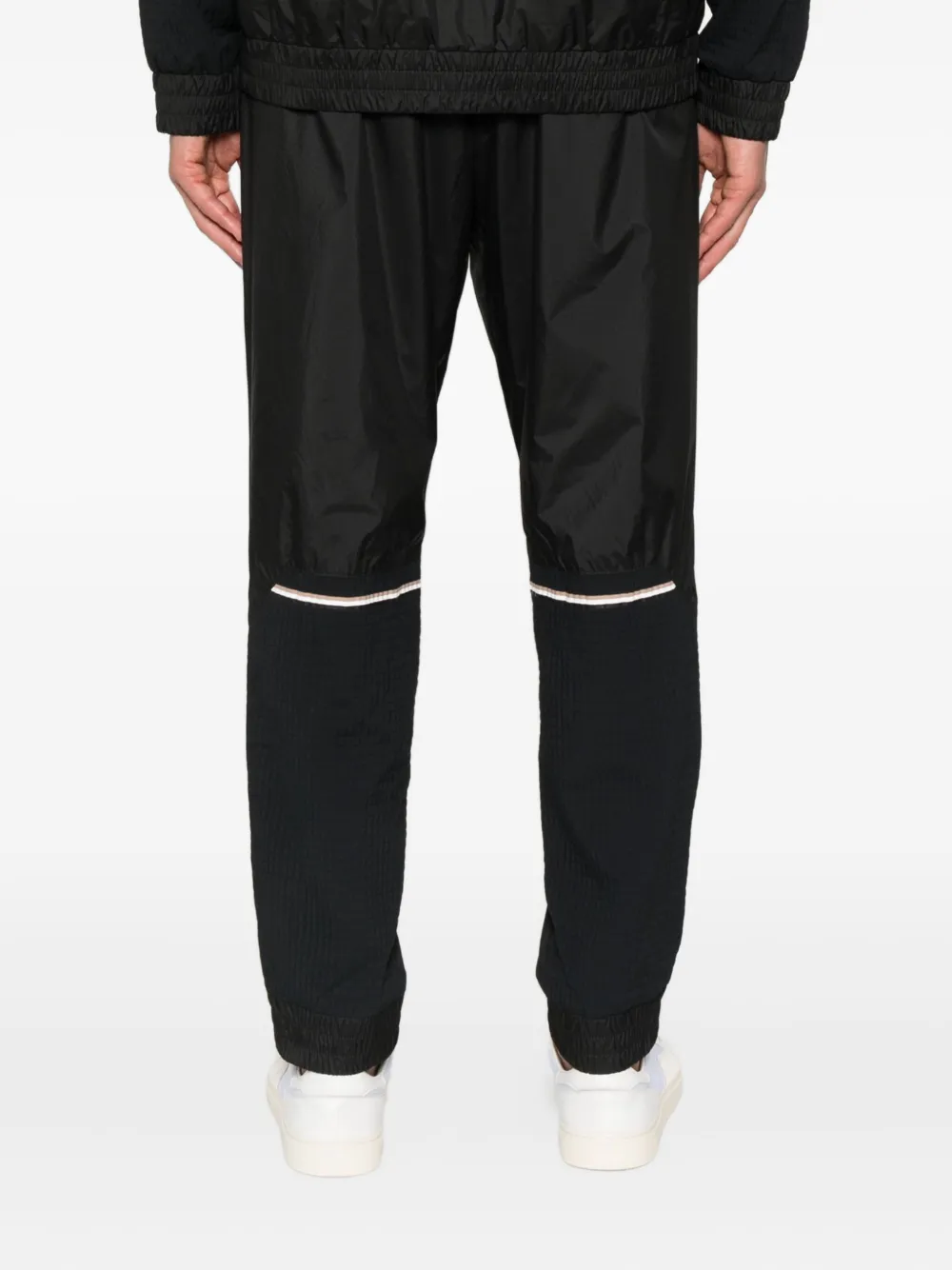 BOSS panelled zip-fastening trousers Zwart