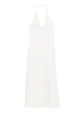 SIR. halterneck embroidered dress - White