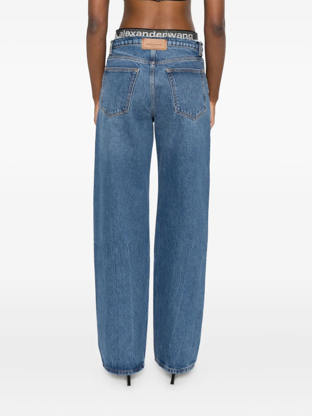 Alexander Wang Jeans met logoband Blauw
