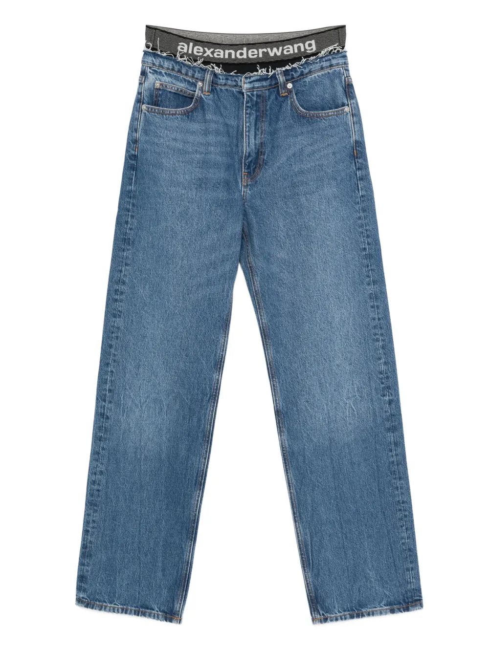 Alexander Wang Jeans met logoband Blauw