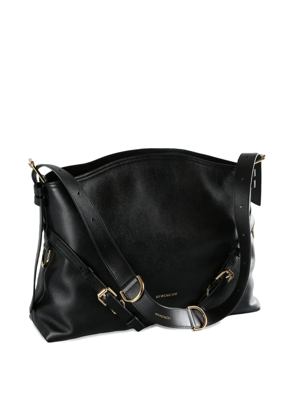 Givenchy buckle-strap leather shoulder bag Zwart