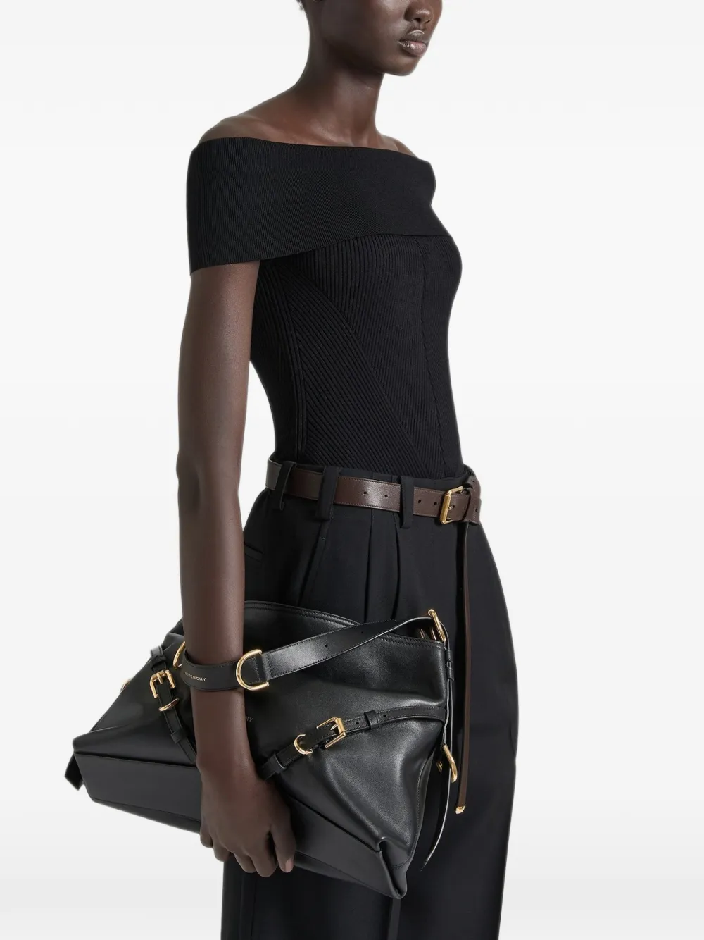 Givenchy Medium Voyou tas van glanzend leer Zwart