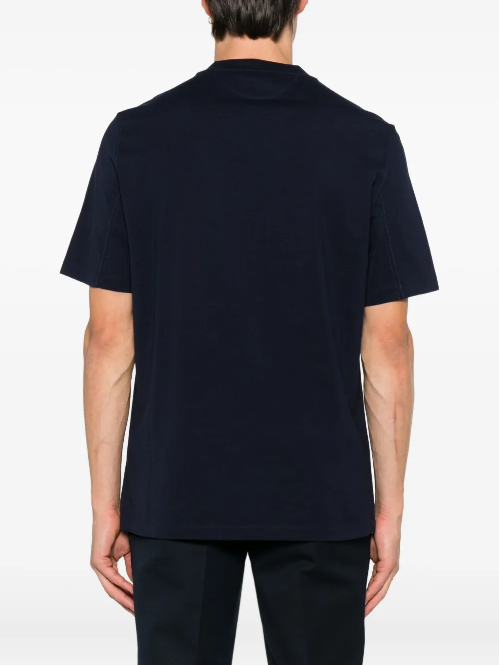 Brunello Cucinelli T-shirt met logodetail Blauw