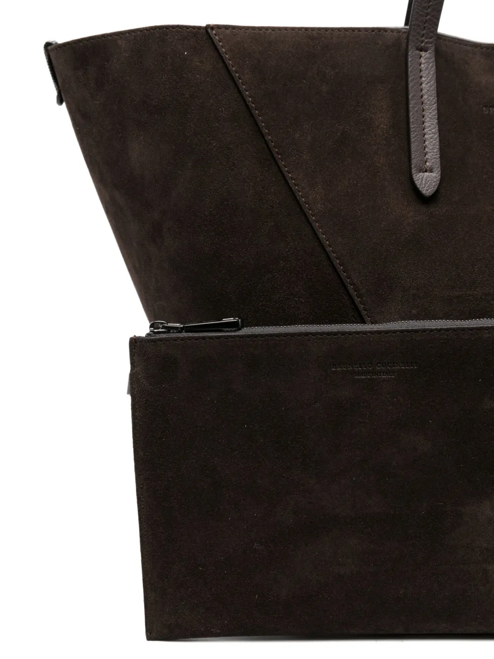 Brunello Cucinelli suede tote bag Bruin