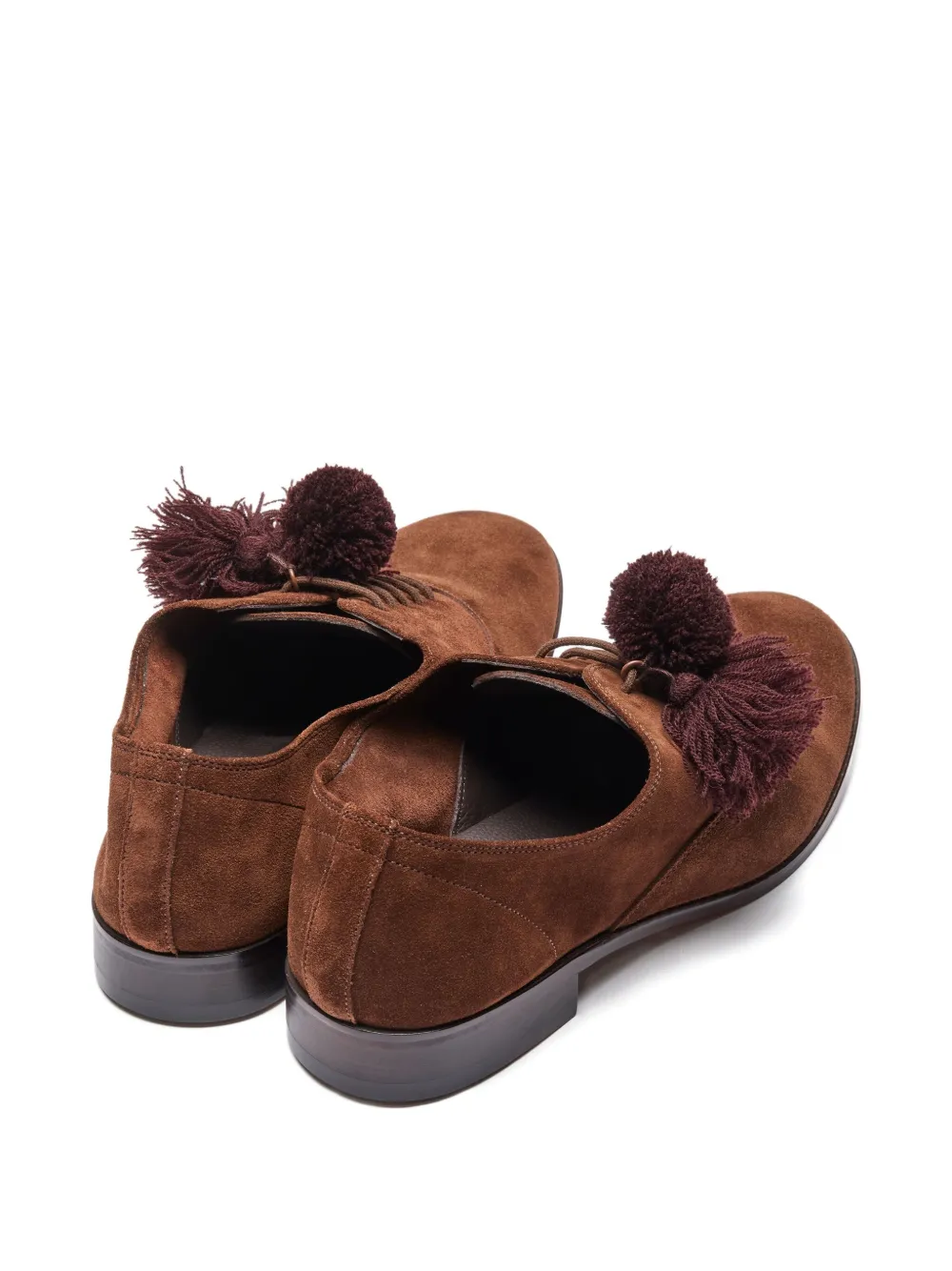 Suicoke pompom-embellished loafers Brown