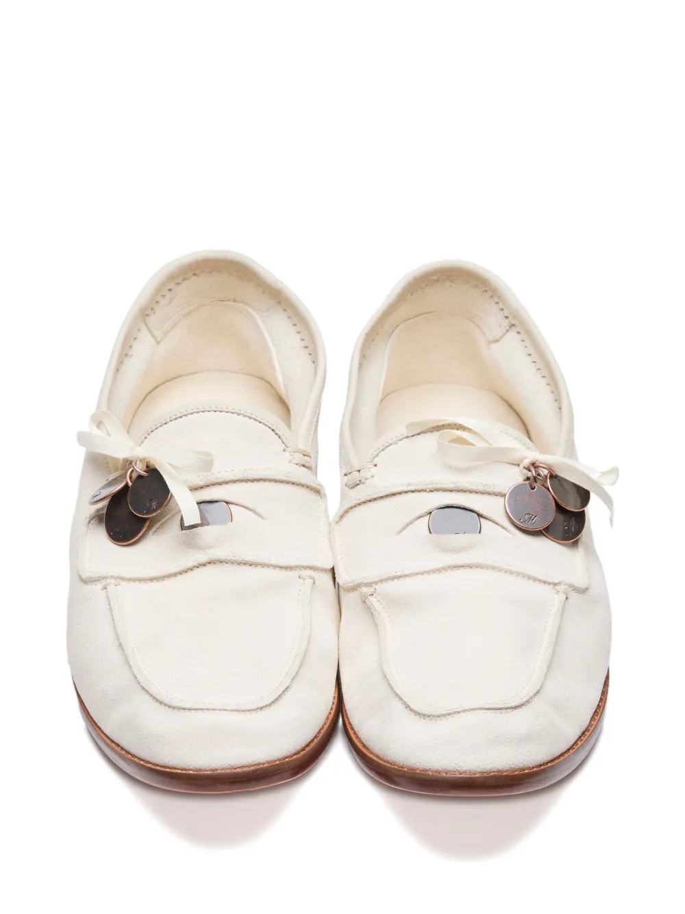 Suicoke Loafers verfraaid met munt Wit