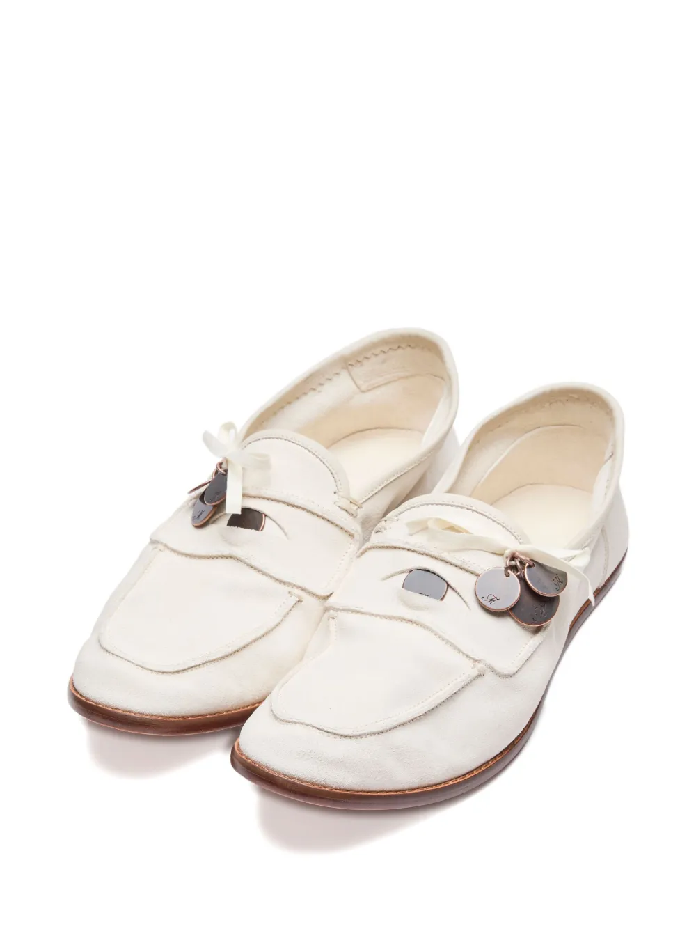Suicoke Loafers verfraaid met munt Wit